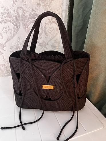 Наручные часы: Сумка ручная работа из полиэфирного шнура 5 мм ширина 38 высота 24 — 4