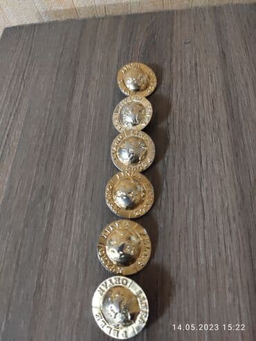 в единственнои экземпляре: Винтажные пуговицы 6 шт период 1980 г латунь — 6