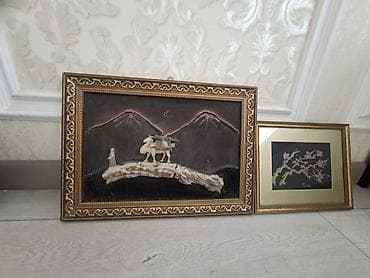 Картины: Подборка настенных работ в рамах (разные техники и размеры). Состав — 2