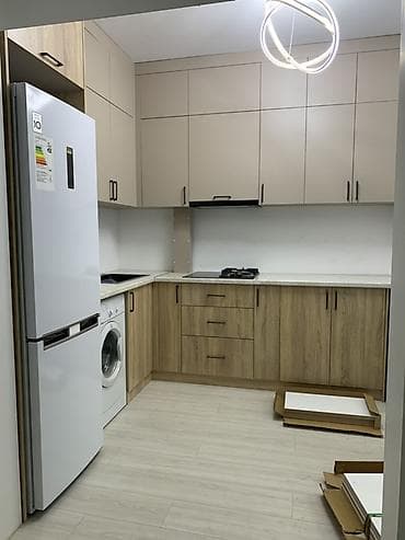 фабричная кухонная мебель: Кухонный гарнитур, цвет - Бежевый, МДФ — 3