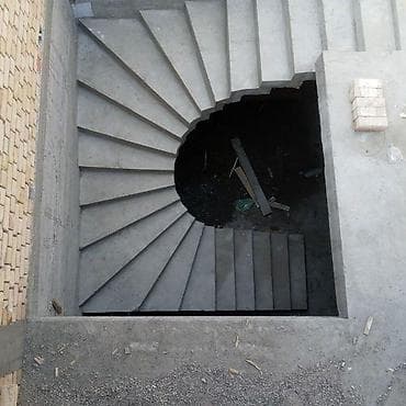 проектировка: Бетонная лестница Для дома, Форма лестницы: Винтовая — 1