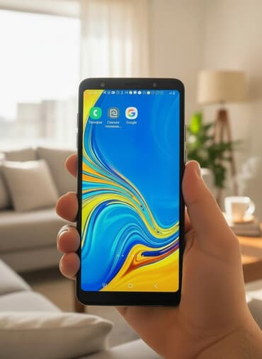 скупка принтер бу: Samsung Galaxy A7, Б/у, 64 ГБ, цвет - Синий, 1 SIM, 2 SIM, eSIM — 1
