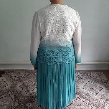 плессе: Костюм с юбкой, Модель юбки: Плиссе, Миди, Блузка, XL — 3