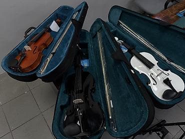 скрипки 44: Скрипка 4/4, классического формата, 4 цвета. Комплект включает: - — 5