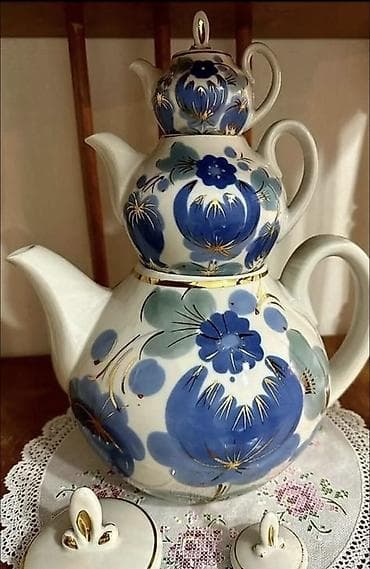 синий тазик: "Дружная семейка" чайников «Голубой цветок»: Папа - объем 3 л. — 2