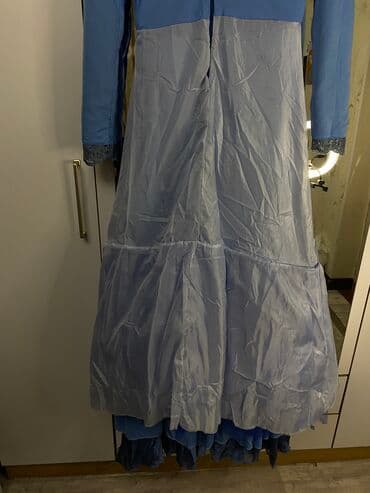 коктейльное платье синего цвета: Бальное платье, Длинная модель, цвет - Голубой, L, В наличии — 17