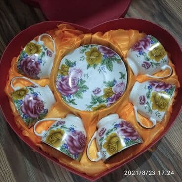 Оригинальный подарок! Кофейный, новый подарочный сервиз, маслёнка в