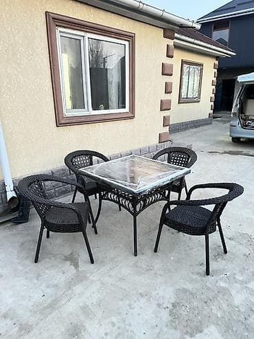 фонарик солнечный: Комплект садовой мебели, Стулья, Ротанг — 4