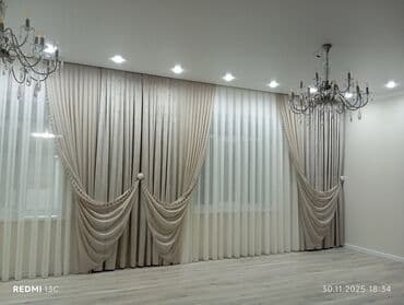 установка жалюзи бишкек: Комплект штор для гостиной/спальни с тюлем - Двухслойное оформление — 9