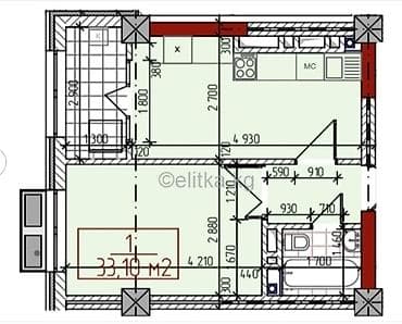 гос тип кв: 1 комната, 34 м², Элитка, 12 этаж, Готовая ПСО (под самоотделку) — 4