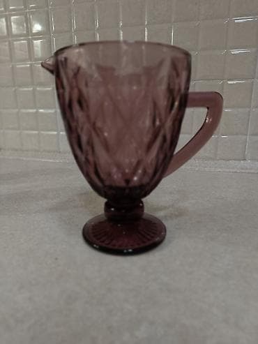 кувшин со стаканами: Продаю графин стеклянный, оттенок фиолетовый тёмный также к ниму идут — 2