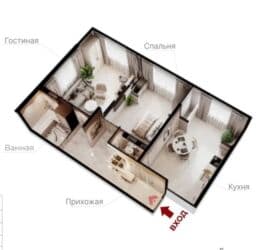 кызыл аскер пол дом: 3 комнаты, 65 м², 108 серия, Дизайнерский ремонт — 12