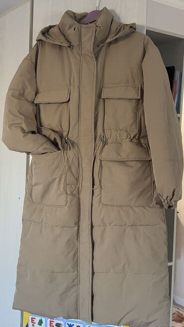 tech fleese: Куртка, цвет бежевый (песочный). - Длина: ниже колена (примерно миди) — 2