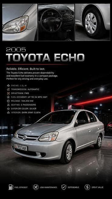 Toyota Echo: 2005 г., 1.5 л, Автомат, Бензин, Седан