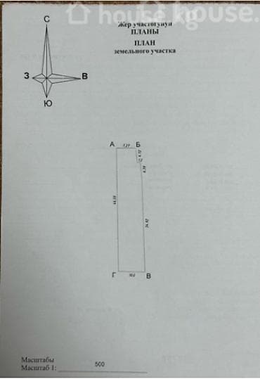 за сотку: Земельный участок, с. Орто-Сай - Площадь: 4,4 сотки - Стоимость: 165 — 3