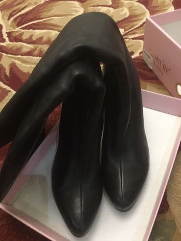 фирменный сапоги: Натуральная кожа, 39 размер, почти новая, цена 8500 сом — 1