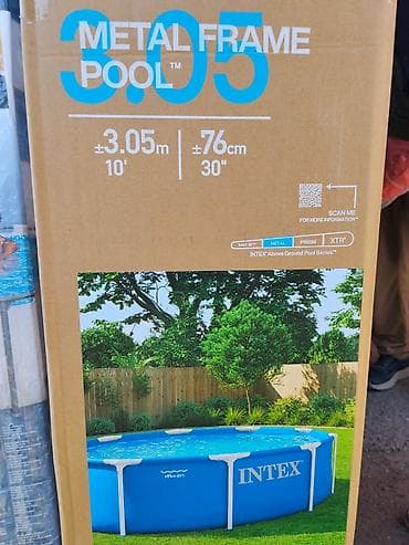 Каркасный бассейн Intex Metal Frame 3.05 м x 76 см - Тип: наземный at lalafo.kg Каркасный бассейн Intex Metal Frame 3.05 м x 76 см - Тип: наземный