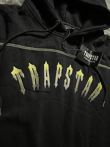 Толстовки: Худи Trapstar с капюшоном - Цвет: черный - Принт: крупный фирменный — 4
