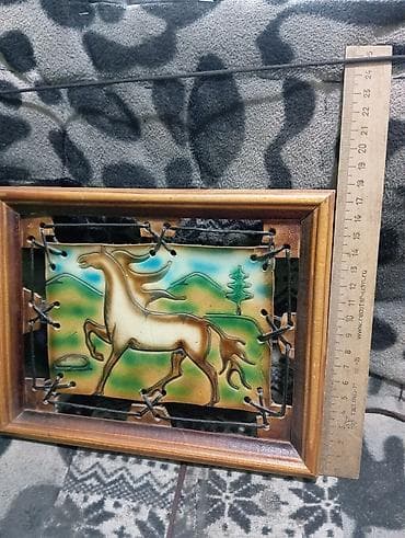 Майрамдык товарлар: Настенное панно с лошадью в деревянной раме. - Материал центральной — 3