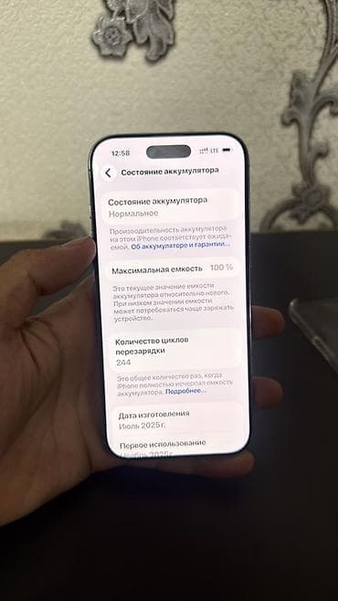 IPhone Air, Б/у, 256 ГБ, White Titanium, Чехол, 100 % — 2