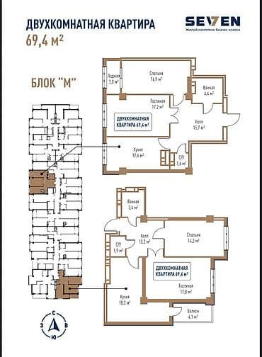 дом в дмитривке: 2 комнаты, 69 м², Элитка, 6 этаж, Готовая ПСО (под самоотделку) — 2