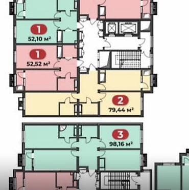азия мол дом: Строится, Элитка, 2 комнаты, 79 м² — 3
