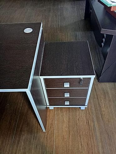 Офис шкафтары: Кеңсе эмереги комплекти, Шкаф, ДСП, түсү - Күрөң — 6