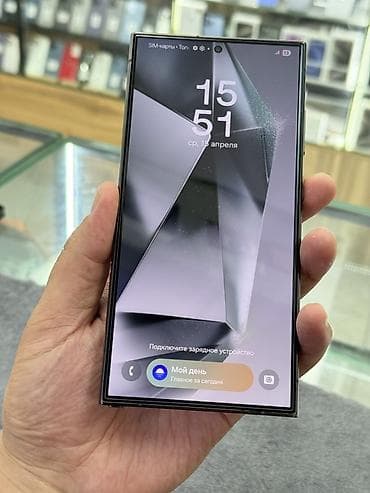 Техника жана электроника: Samsung Galaxy S24 Ultra, Колдонулган, 256 ГБ, түсү - Боз, 2 SIM — 6