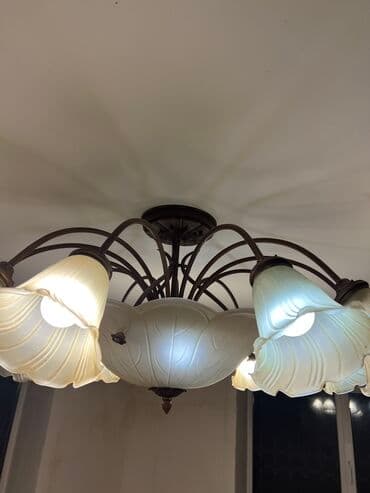 кухонные люстры: Люстра потолочная . Большая люстра двойное освещение, 12 маленьких — 3