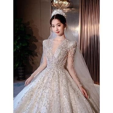 samsung pen: Свадебное платье «Принцесса» с длинным шлейфом и фатой - Силуэт — 4