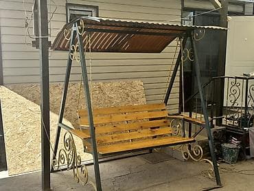 качели для дачи: Садовые качели Металл, Со спинкой, С крышей — 2