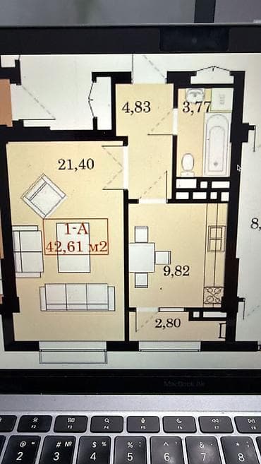 1 комната, 41 м², Элитка, 12 этаж, ПСО (под самоотделку) at lalafo.kg 1 комната, 41 м², Элитка, 12 этаж, ПСО (под самоотделку)