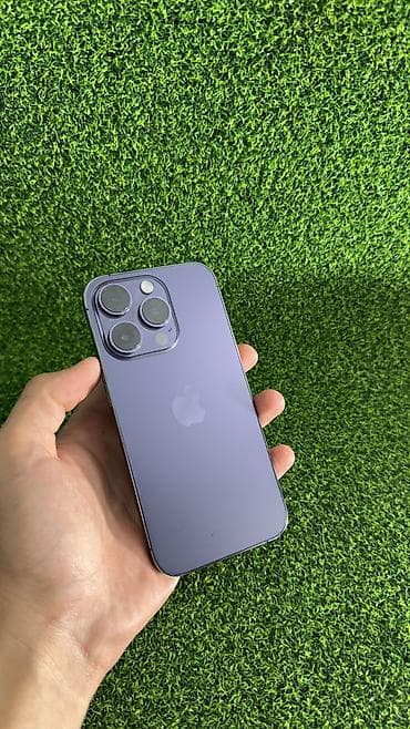 IPhone 14 Pro, Б/у, 128 ГБ, Deep Purple, Защитное стекло, Чехол, 80 %