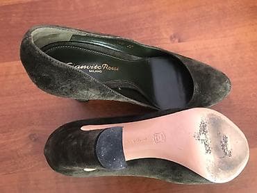 Туфли: Темно-зелёные,замша.Италия.В отличном состоянии — 3