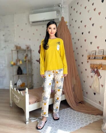 белая ночная сорочка: Домашняя одежда, Штаны, Хлопок, Узбекистанская, Осень-весна — 5