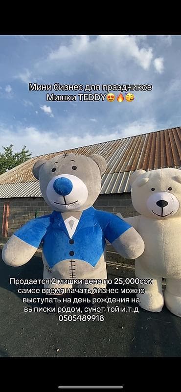 12 мик: Мишки TEDDY 25,000 сом одна 2 50,000 сом можем договорится в комплекте — 1