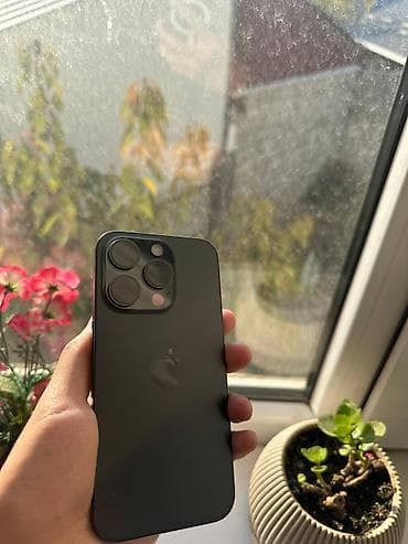 IPhone 15 Pro, Б/у, 128 ГБ, Black Titanium, Защитное стекло, Чехол, 89 %