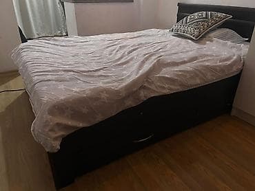 Спальный гарнитур, Двуспальная кровать, МДФ, Самовывоз, цвет - Коричневый