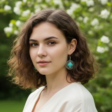 мусульманские свадебные платья бишкек: Новые сережки из гипоаллергенного сплава с говлитом, тонированным под — 1