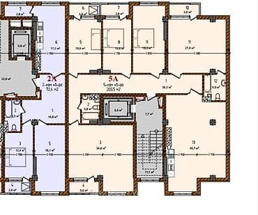 72: 2 комнаты, 72 м², Аламедин-1 мкр Индивидуалка, 7 этаж, ПСО (под самоотделку) — 1
