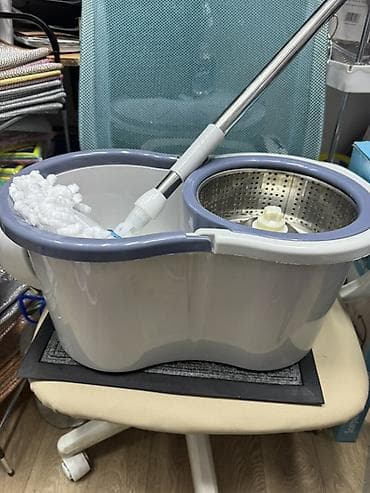 Швабра с ведром и центрифугой (spin-mop) - Комплект: телескопическая