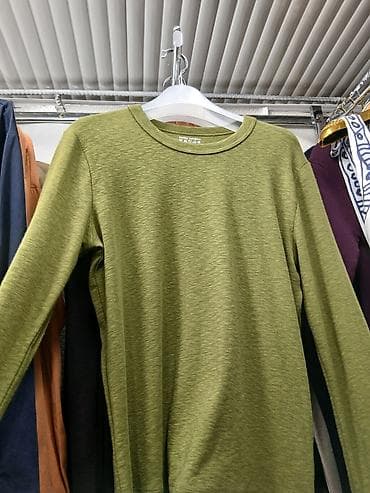 nike tech flece: Лонгслив женская базовая модель. - Цвет: оливково‑зеленый (меланж). - — 1