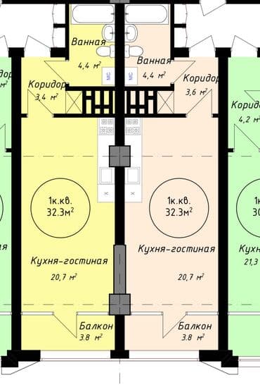 ищу квартиру или дом: 1 комната, 32 м², Элитка, 2 этаж, ПСО (под самоотделку) — 5