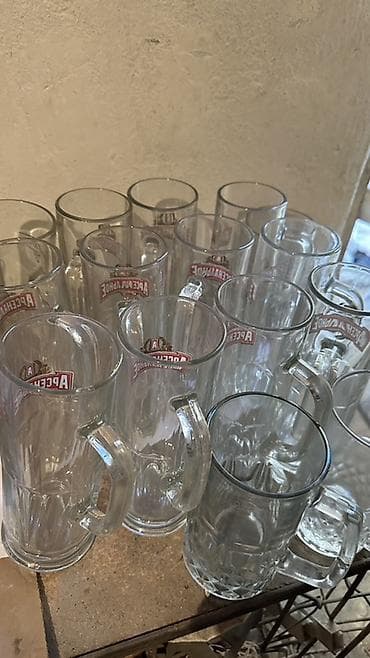 кухыный: Стеклянные пивные кружки с ручкой, брендированные - Материал — 1