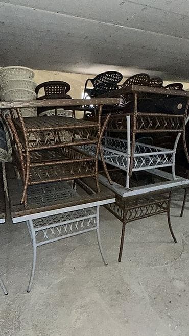 Текчелер, стеллаждар, секичелүү койгучтар: Бакча эмерек комплекти, Креслолор, Ротанг — 4