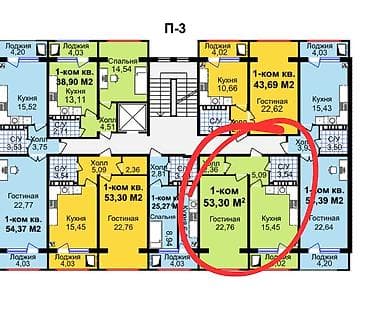 Квартиры: 1 комната, 53 м², 108 серия, 2 этаж, Евроремонт — 8