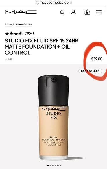 fix: Тональный флюид MAC Studio Fix Fluid SPF 15 Профессиональный тон супер — 3