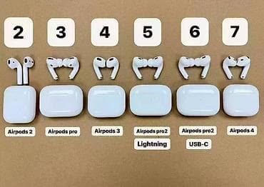 Наушники Apple AirPods — линейка моделей с зарядными кейсами