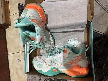 шорты тренировок: Кроссовки для спорта/бега в яркой расцветке мятный/оранжевый/белый. С — 7