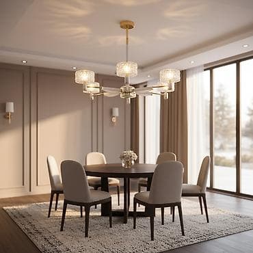 Потолочная люстра с 6 плафонами - Тип: потолочная люстра на штангах -